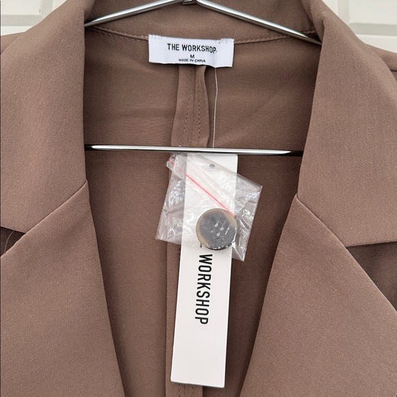 Mocha brown Long sleeve blazer dress double breasted NWT Size Medium - Picture 6 of 7